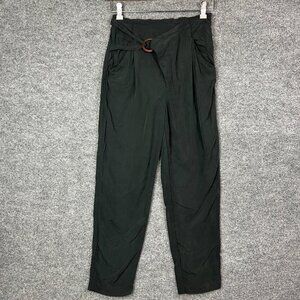 By Anthropologie Women's Cupro Wrap High Rise Trouser Pants Size‎ XS Grey